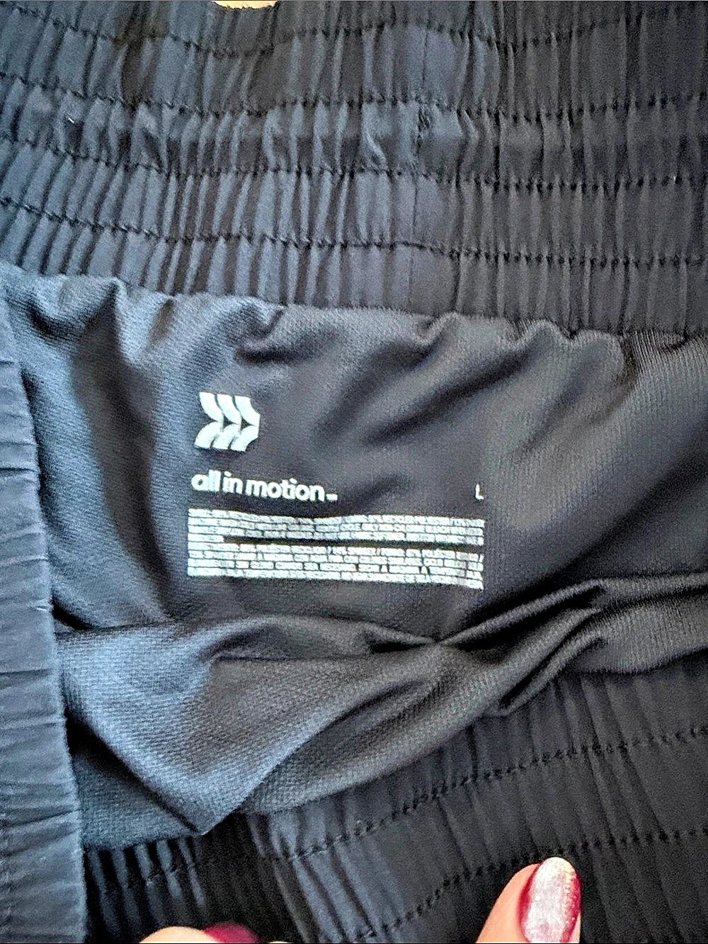 All in Motion Active Light High-Rise Shorts 3" Blue & Black Large - Picture 5 of 6